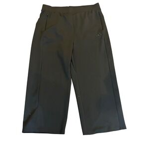 Adidas Womens 2XL Active Black Wide Leg Cropped Pant Zip Pockets Tonal Logo 2025